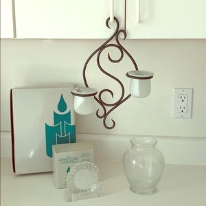 Partylite Scroll Sconce & Sunflower Tealight